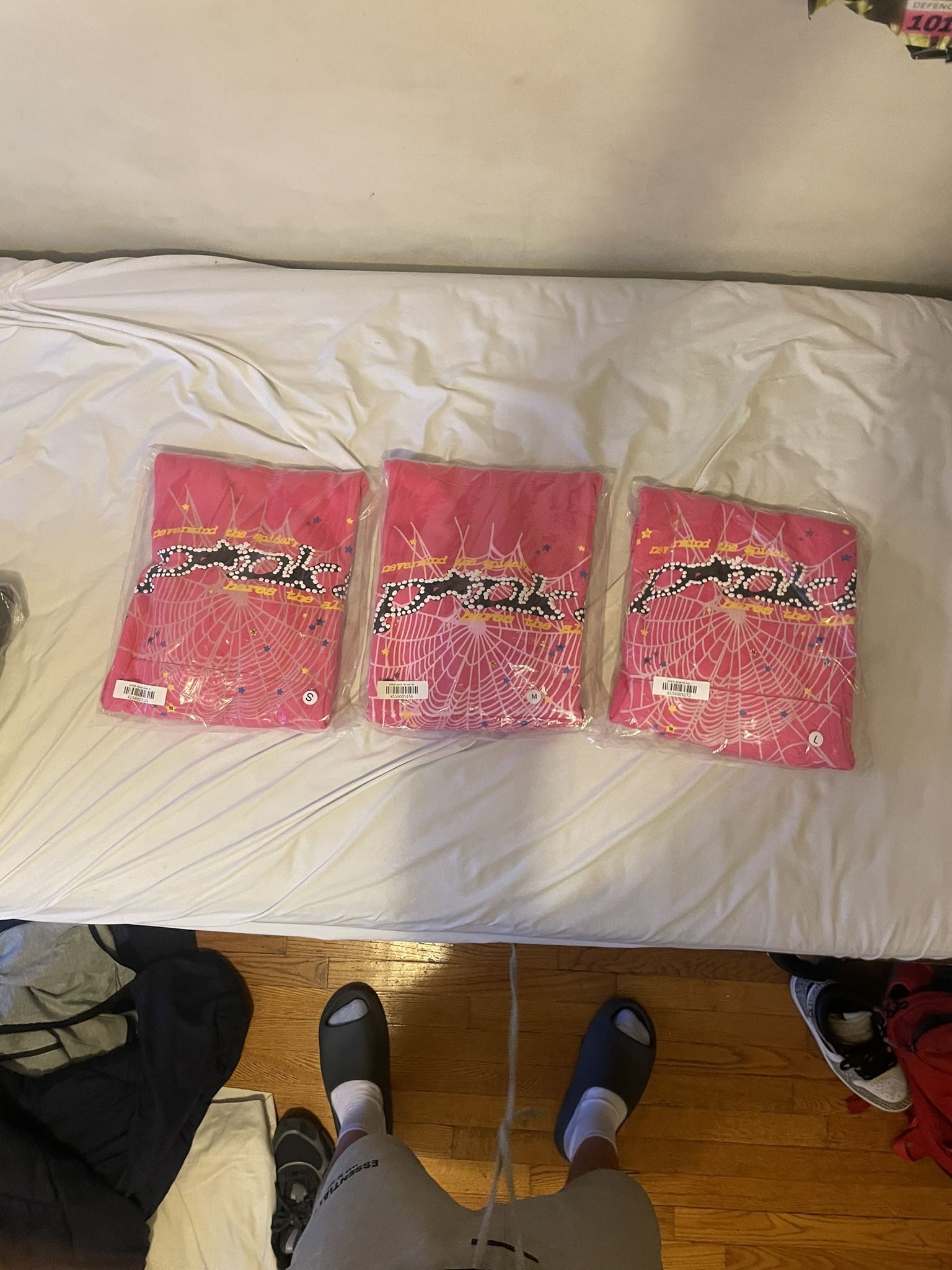 BRAND NEW PINK SPIDER HOODIES 