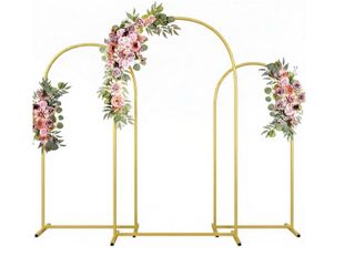 🚨 Gold Metal Arch Backdrop Stand Set of 3 (5.9FT / 4.9FT / 3.9FT) Wedding Ceremony, Birthday & Part