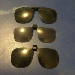 3 Pair Clip On Sunglasses