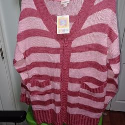 LulaRoe Lucille Xtra Long Striped Cardigan Size Small