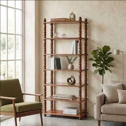 Antique Shelf Gründerzeit Style Wooden Bobbin Etagere Glass Shelves