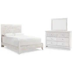 Paxberry Queen Panel Bed with Mirrored Dresser Exceptional Quality