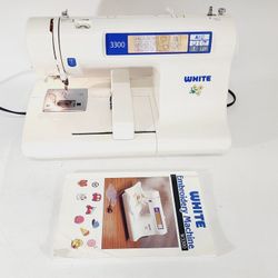 White 3300 Computerized Sewing Embroidery Machine ~ W3300 ~ Working