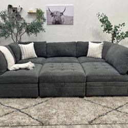 Gray Sectional Modular Couch - Free Delivery
