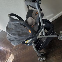 stroller and car seat