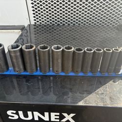 13 pc 1/2" Drive 6-Point SAE Flank Drive® Deep Impact Socket Set (1/2-1-1/4")