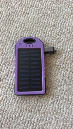 Purple Solar Power Bank Portable Charger