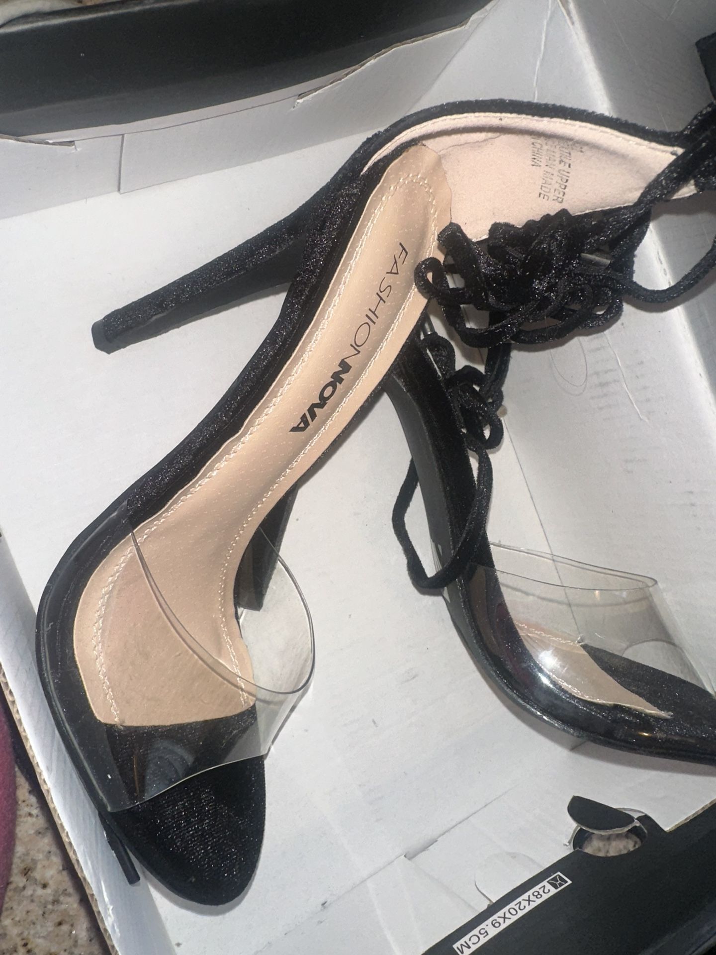 Black With Clear Heels
