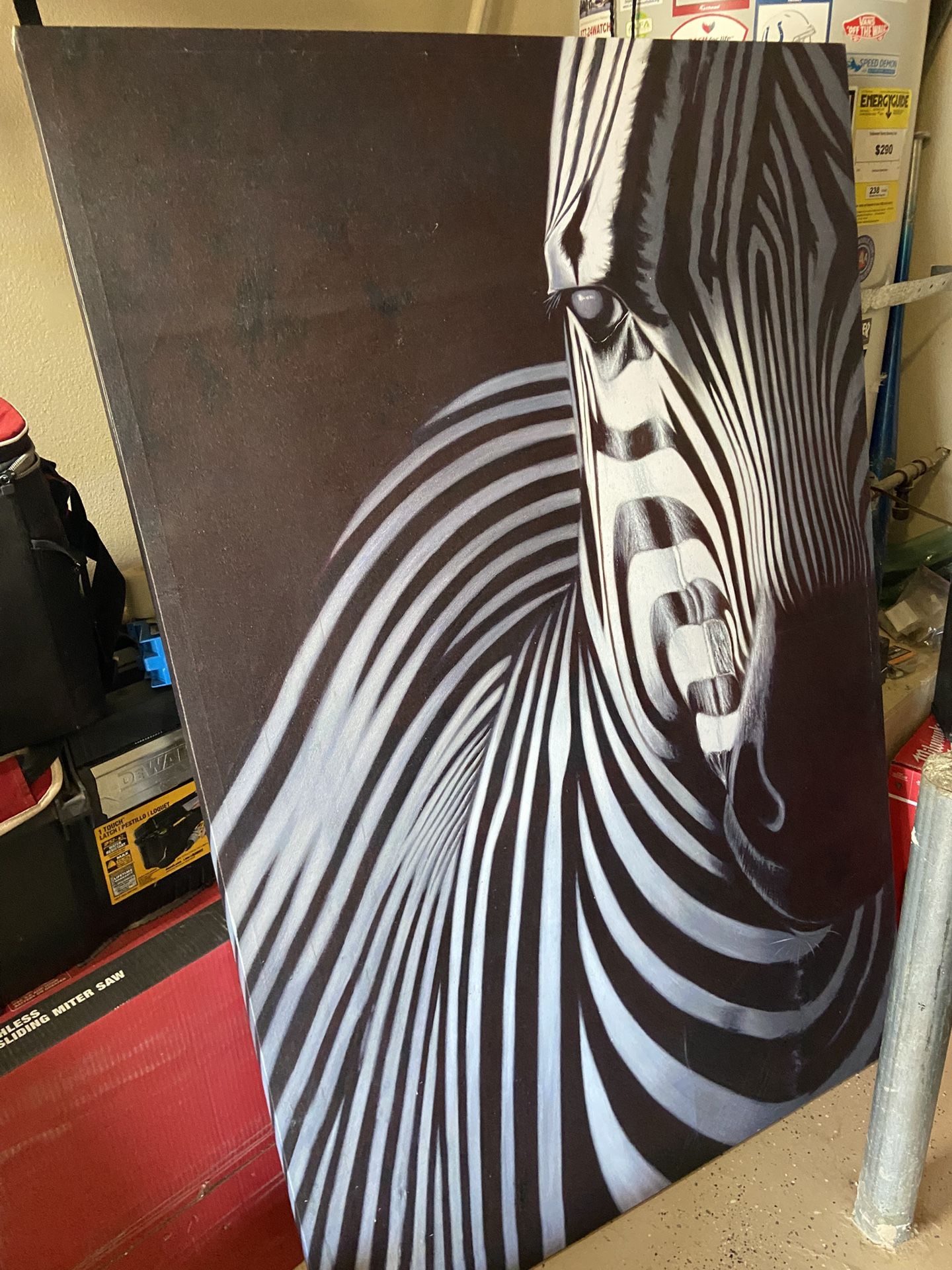 Zebre Print Large Frame  60 In X 40 In