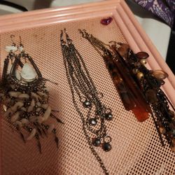 SILVERTONE DANGLING EARRINGS