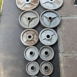 245lbs Total Weight Plates Olympic Standard Barbell