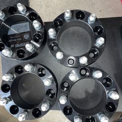 Titan Wheel Accessories product 4 PCS Black Wheel Spacers, Adapters 6 Lug Forged Spacer 2"x6"x5.5" To 6”x5.5”
