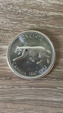 Silver 1967 Canadian 25-cent