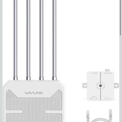 WAVLINK AX3000 Outdoor WiFi 6 Extender Long Range, Outdoor Wireless Access Point, Active PoE, 4x8dBi Antennas,Work with Starlink/Repeater/Router,IP67,