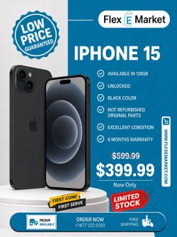 🔥 iPhone 15 128GB Unlocked – Only $399.99! Limited Stock Available 🔥