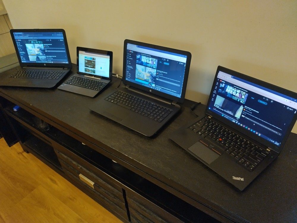 4 - Notebooks - $100 - Windows 11 Pro, Phone, Illustrator Lightroom Premiere Vegas Pro, Virtual DJ Pro - $100