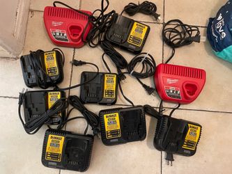 Dewalt and Milwaukee chargers