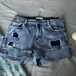 🍦Casual SANDPIPER Blue Jean Distressed Casual Denim Shorts Size 20