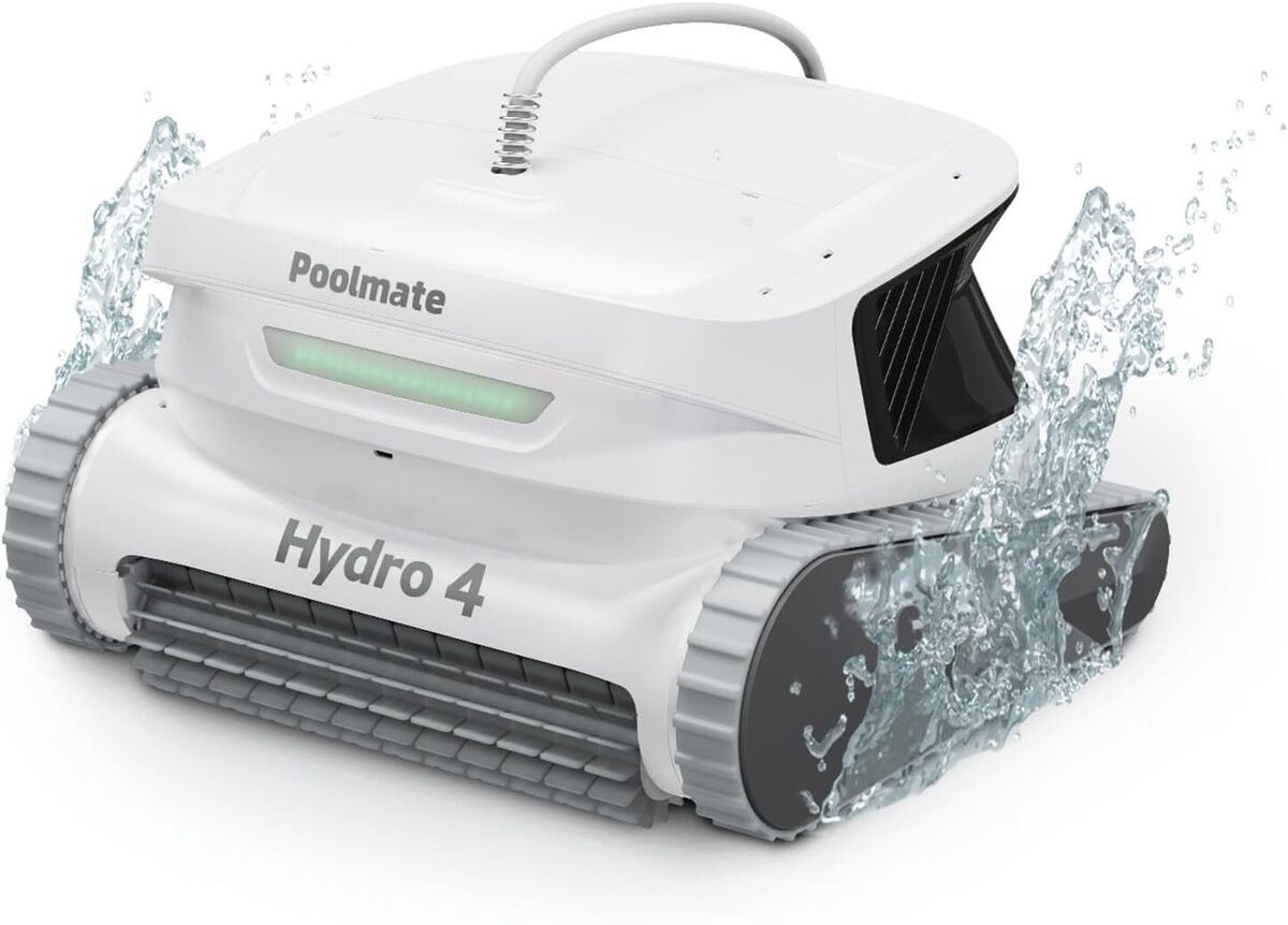Corded Poolmate Hydro 4 Robotic Pool Vacuum Cleaner,Wall Climbing App Control Dual Turb