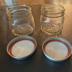 Hard-to-Find Six (6) BALL MODERN SQUARE WIDE MOUTH PINT JARS with LIDS
