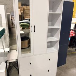 Wardrobe Armoire Closet with Mirror,