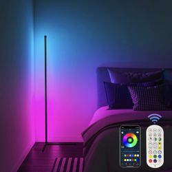 New In Box RGB Color Changing Corner Floor Lamp with Remote&Bluetooth APP Control,Music Sync Modern Floor Lamp,16Million Dimmable Standing Corner Ligh