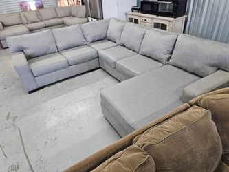 Gray U-Shaped Sectional by Ashley Furniture – Delivery Available