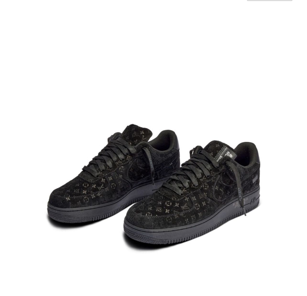 $5500. Brand New Louis Vuitton x Nike AF1 Black Suede. Size 8.5