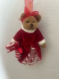 Bearington Collection "Crissy Cane" Mini Plush Christmas Ornament