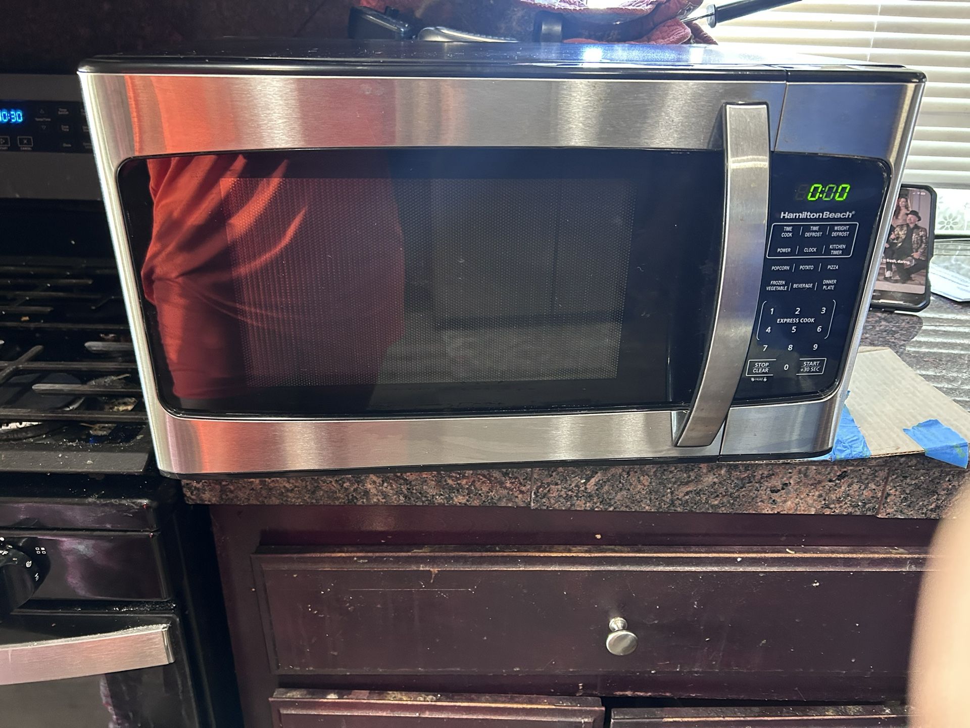 1000 watt chrome microwave