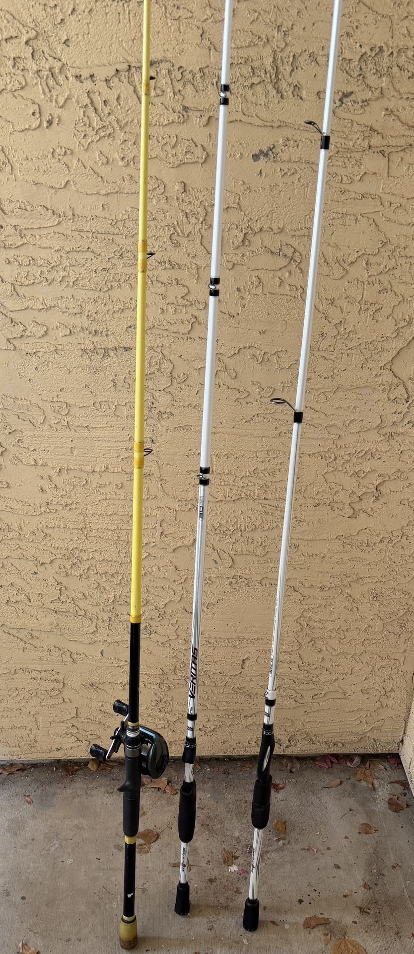Fishing Combo Bundle – 3 Rods + Shimano Baitcaster Reel (Abu Garcia & Wright & McGill)