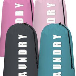 Set of 4 Multi Colored Laundry Bags (NWOT)