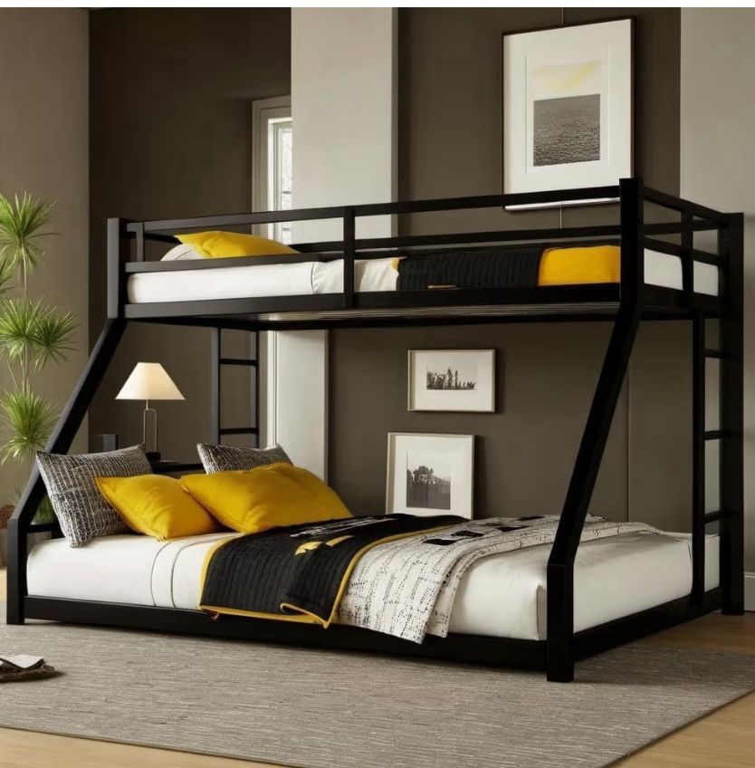 Twin XL over queen bunkbed, heavy duty With Tempur-pedic mattresses