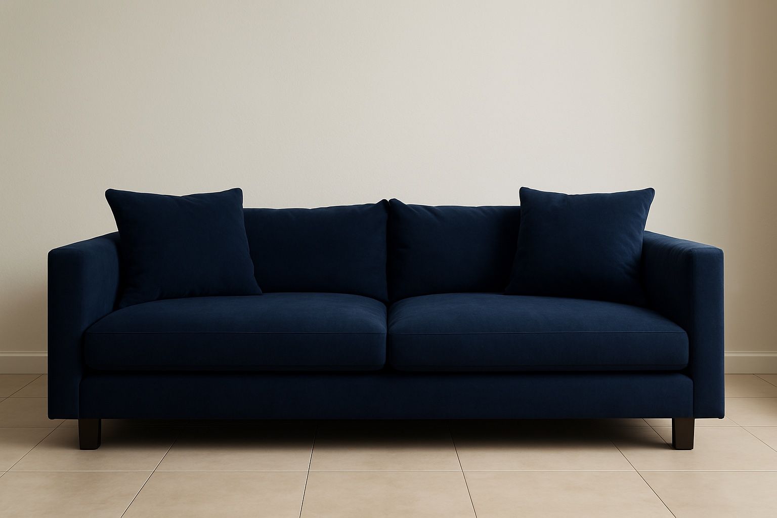 West elm Ink Blue Velvet Harmony Sofa