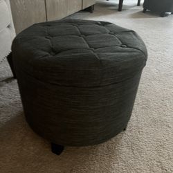 2 Grey Storage Ottomans