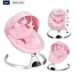 HARPPA Electric Baby Swing for Infants, APP Remote Bluetooth Control, Pink