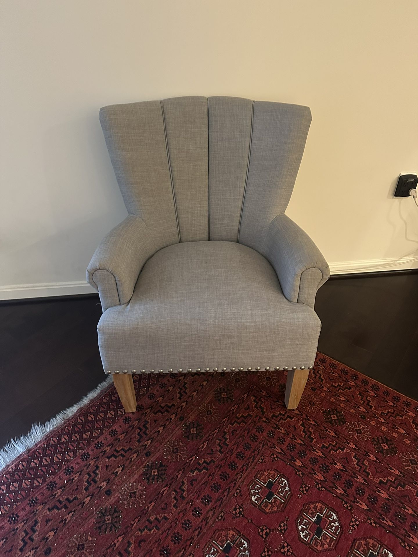 Gray Wing Back Chair