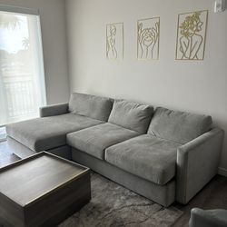 Couch Gray Fabric Sectional