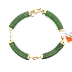 14kt Gold Bracelet With Jade 18.70grams 147089 1