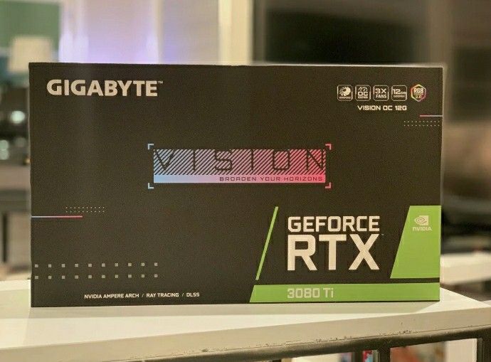 GIGABYTE GeForce NVIDIA 3080ti RTX VISION OC 12GB White Graphics Card