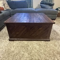 Rustic Wood Square Coffee Table