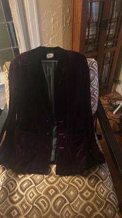 Men’s Classic Lip Service Large Purple w/black trim Velvet Jacket