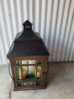 Extra Large Wood And Metal Lantern