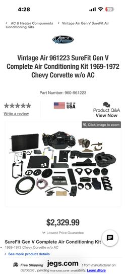 Brand New Vintage Air For c-3 corvette