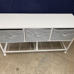 Storage Organizer with Fabric Drawers  / Storage dresser / 3 fabric drawers  (capacity for 5 drawers) 40 1/4 W x 12 D x 22 H 