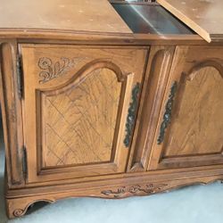 Table, 6 Chair (need To Be Reupholstered And Caning) Hutch And Buffet Table