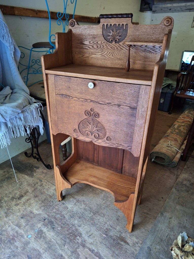 Antique Oak Drop Front Sec Desk