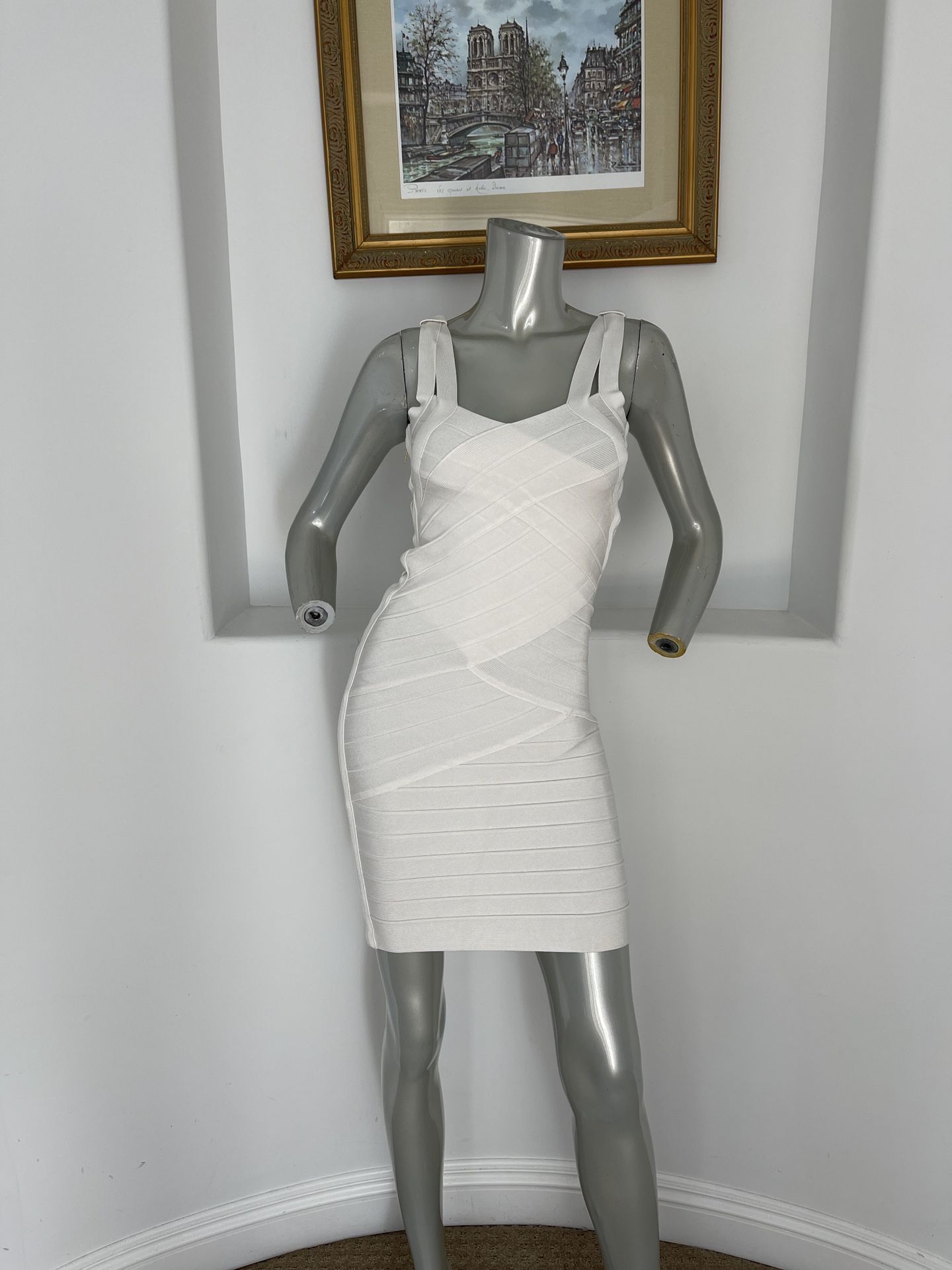 STRETTA Body-con Bandage Mini White Dress Size XS