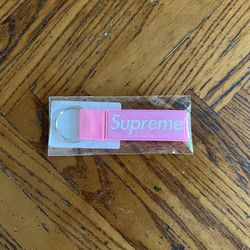Supreme Webbing Keychain Pink