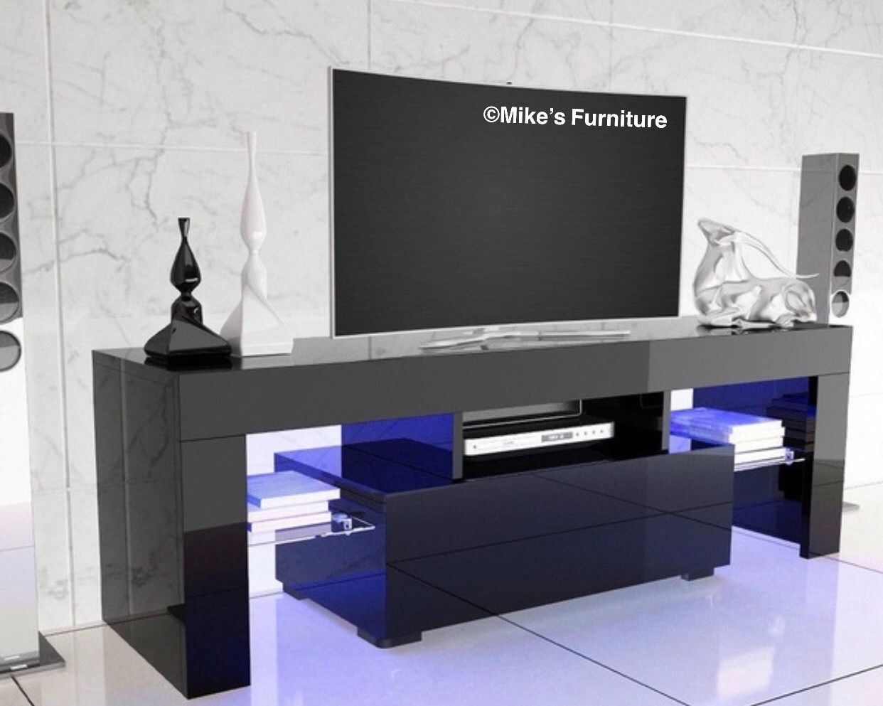 Brand new 51” TV stand entertainment center wall unit with L.E.D lights